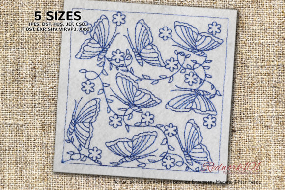 Butterfly Seamless Pattern Redwork Review