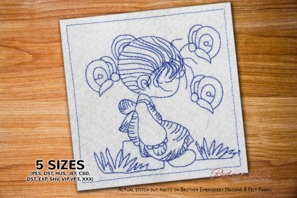 Cartoon Girl with Beautiful Butterflies Embroidery Review