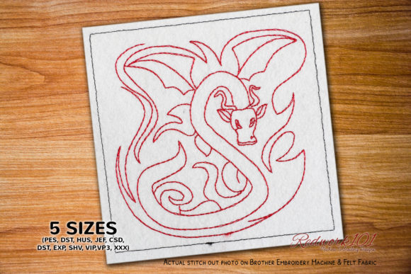 Dragon Creature Redwork Embroidery Review