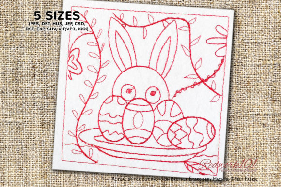 Easter Bunny Redwork Embroidery Design Review