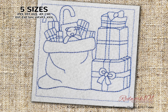 Santa Bag Christmas Embroidery Design