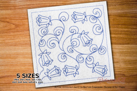 Seamless Bluebells Embroidery for Seasonal Projects